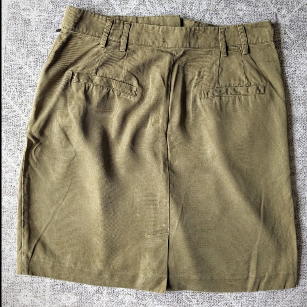 Chic Olive / Army Green Women's Mini Skirt By Numph, Designer - Picture 4 of 5